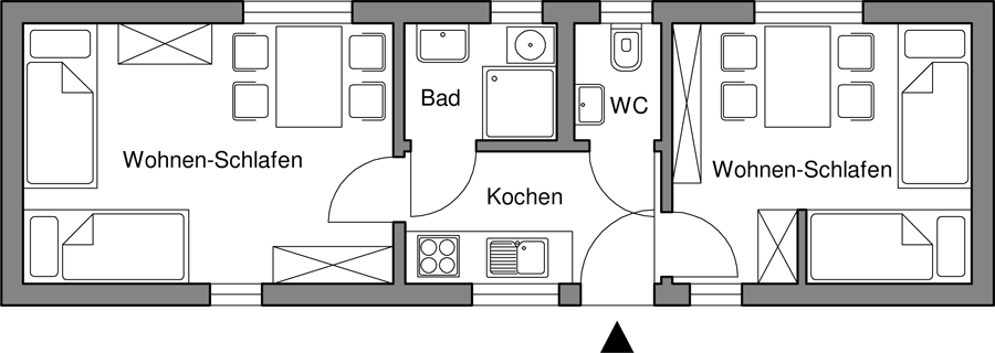 2 Wohnungen für je 4 Personen